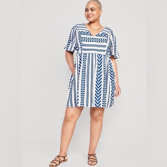 V-Neck Mini Swing Dress | Old Navy - Picture 1 of 8
